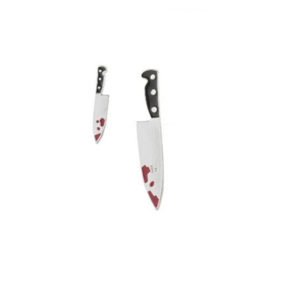 Asymmetrical Bloody Butcher Knife Studs
