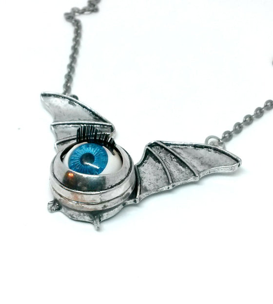 Blue Eyed Bat Necklace