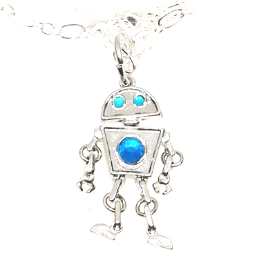 Mini Blue Eyed Robot Necklace