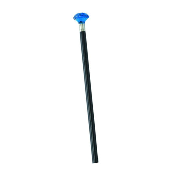 Blue Glass Knob Walking Stick