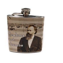  Stainless Steel 6oz Flask - Brahms not Bombs