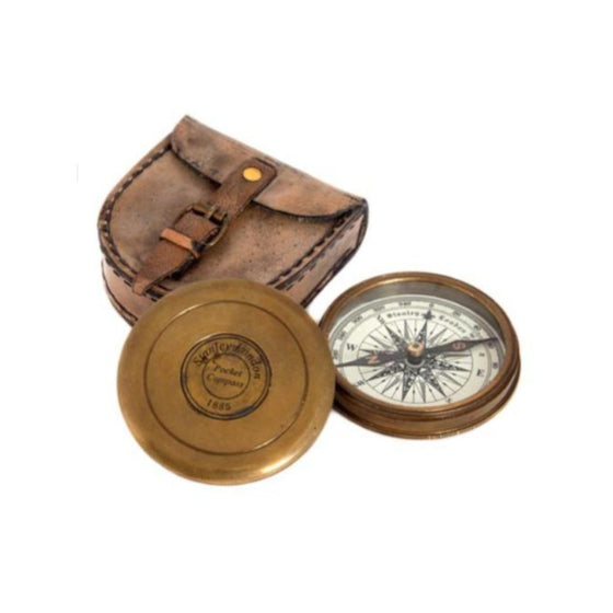 Brass Compass With Pouch