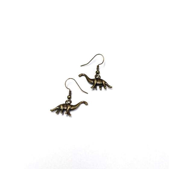 Dinosaur Earrings Brass
