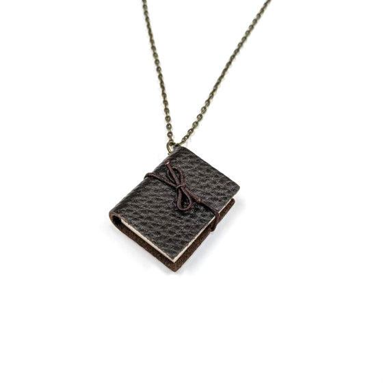 Leather Journal Necklace Brown