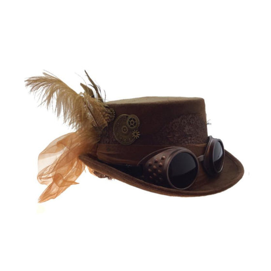4 Inch Decorated Riding Hat Brown