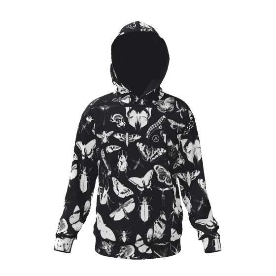 A Study of Insects B&W Pullover Pocket Hoodie