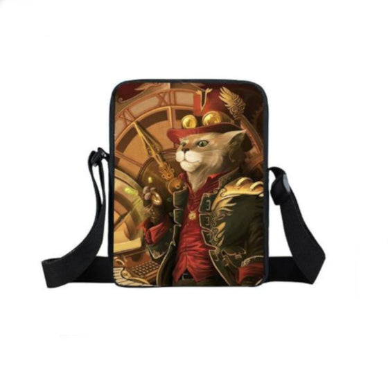 Mini Backpack Cat With Red Hat
