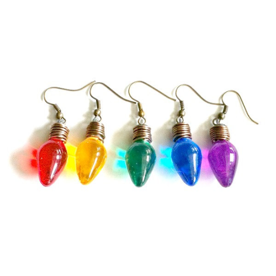 Christmas Light Bulb Earrings Aunt Matilda s Steampunk Trunk