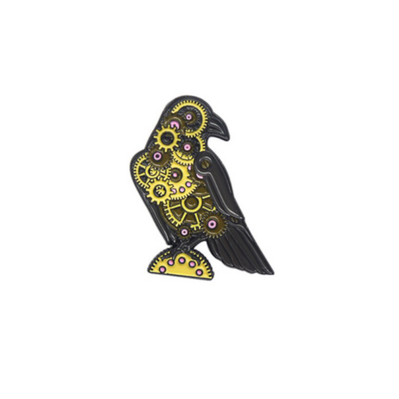 Clockwork Raven Tack Pin