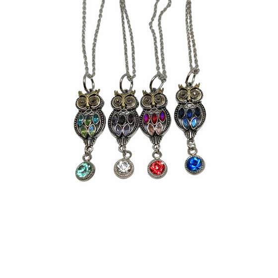 Colorful Crystal Owl Necklace