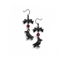  Crows and Bows Raven Earrings