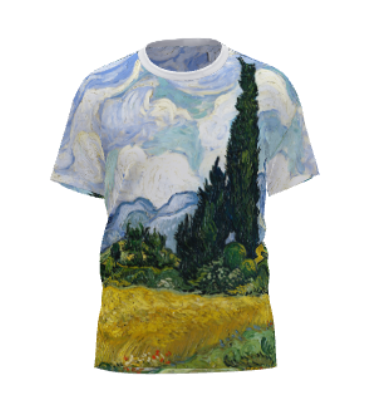 Van Gogh's A Wheatfield with Cypresses All-Over print T-Shirt