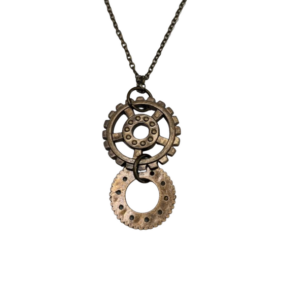 Double Gear Necklace