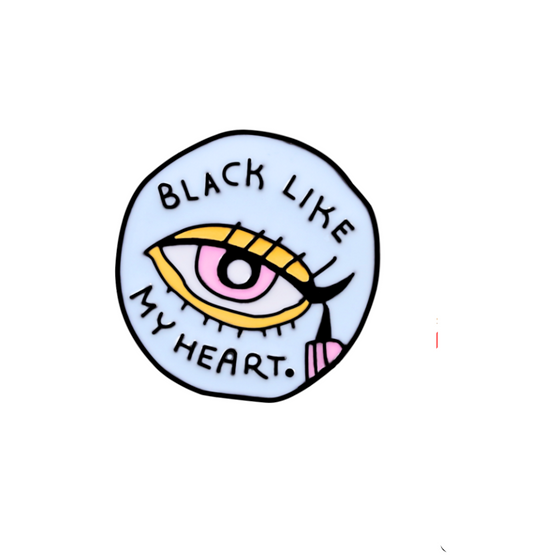 Black LIke My Heart Tack Pin