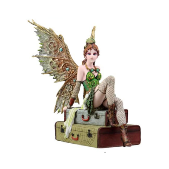 Steampunk Fairy on Suitcases