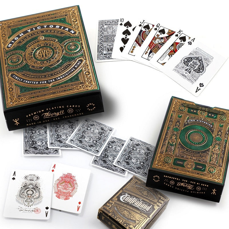 SOLOMAGIA High Victorian Playing Cards – Baraja De Cartas De Lujo Con Diseño Victoriano, Ideal Para Magia Y Poker, Edición Especial Verde, Hecha En EE.UU.