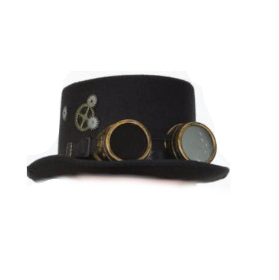 Black Hat Goggles and Gears Plain