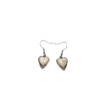  Howlite Heart Earrings White