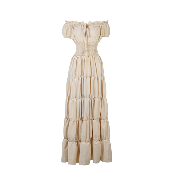 Ivory Chemise Peasant Dress