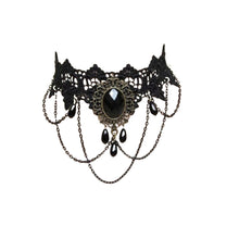  Black Lace Choker with Chains
