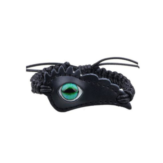 Black Leather Eye Bracelet