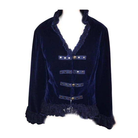 Lizette Blue Velvet Jacket