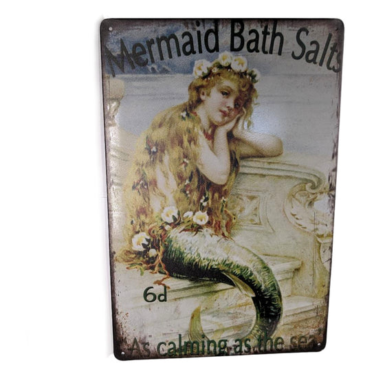 Metal Sign Mermaid Bath Salts