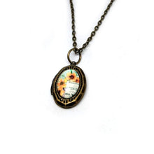  Mini Oval Flower Locket