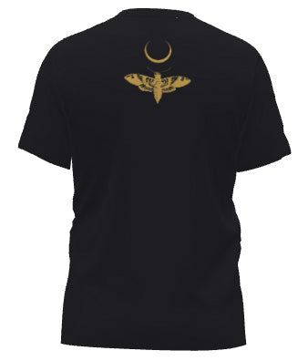 Moths Chasing The Moon Black & Gold T-Shirt
