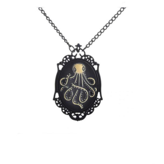Octopus Cameo Necklace