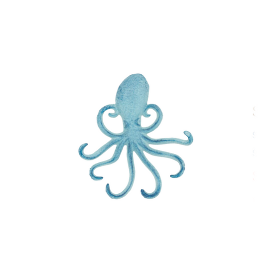 Octopus Wall Hanging Iron Small Turquoise