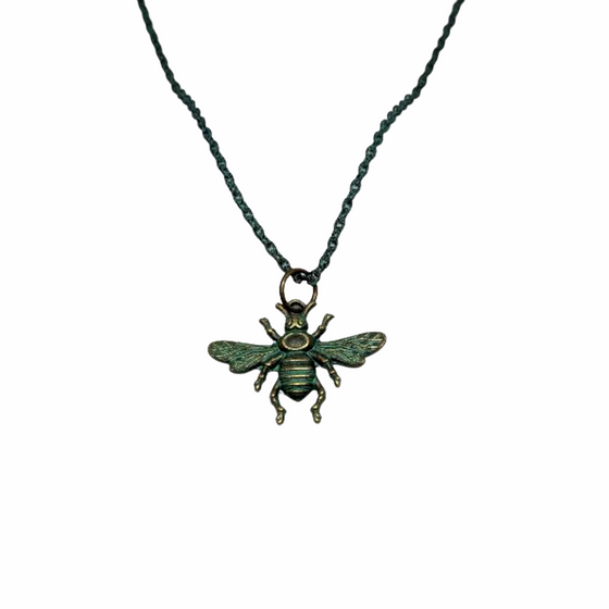 Patina Bee Necklace