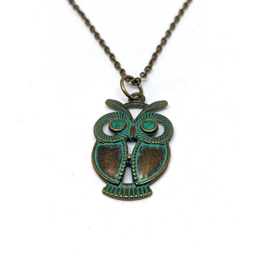 Patina Owl Necklace