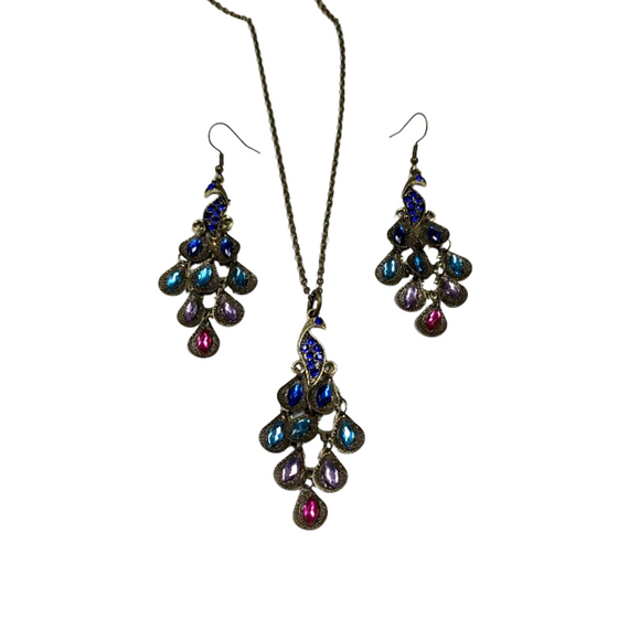 Peacock Necklace and Earring Set