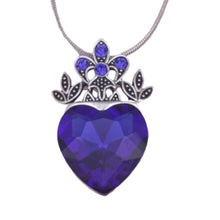  Blue Princess Heart Crystal Necklace