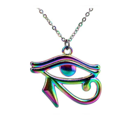 Rainbow Eye of Horus Necklace