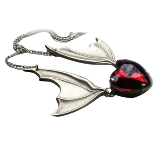 Vampire Heart Bat Wing Necklace