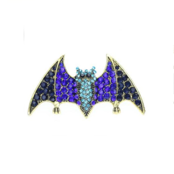 Rhinestone Bat Brooch