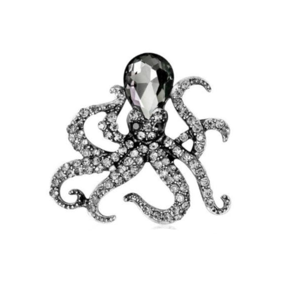 Mini Black Octopus Pin
