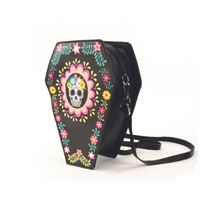  Sugar Skull Coffin Crossbody Bag