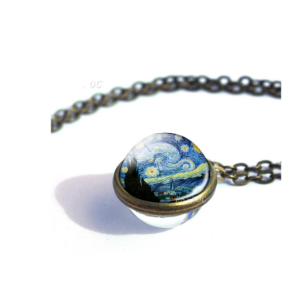 Starry Night Glass Ball Necklace