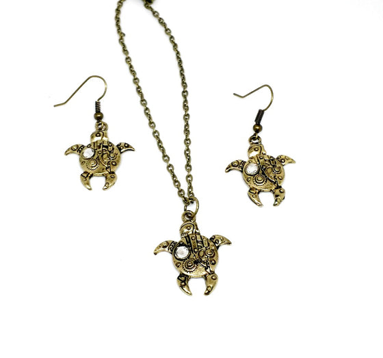 Steampunk Turtle Jewelry Set