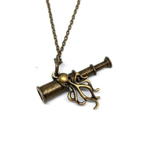 Mini Telescope Octopus Necklace Brass