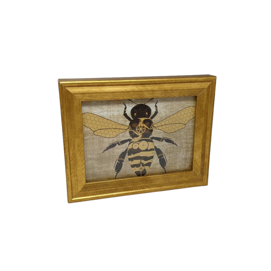 Tiny Framed Clockwork Bee Poster (3.5 x 4.5")