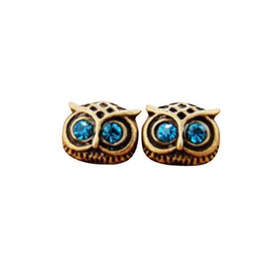 Owl Head Studs Turquoise