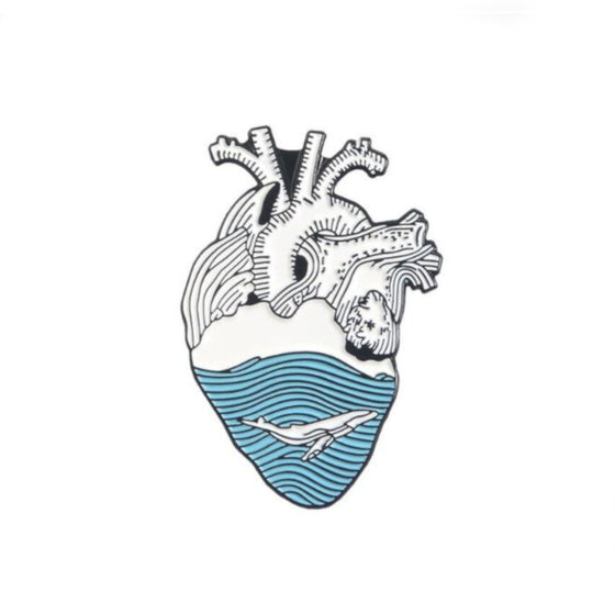 Whale Heart Tack Pin
