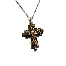  Cross Amber Sparkle Necklace