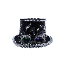  Black Sequin Top Hat with Goggles