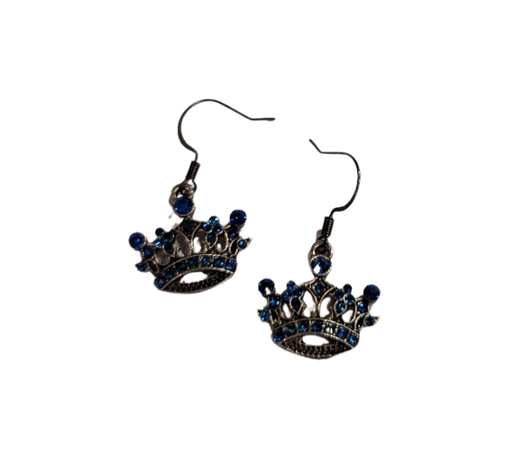 Blue Crown Earrings