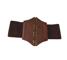  Brown Elastic Steampunk Corset Belt